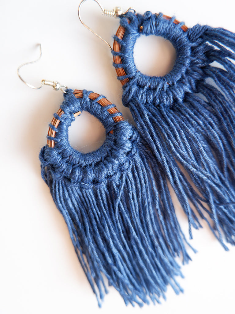 Eyelet Earrings | Deep Blue